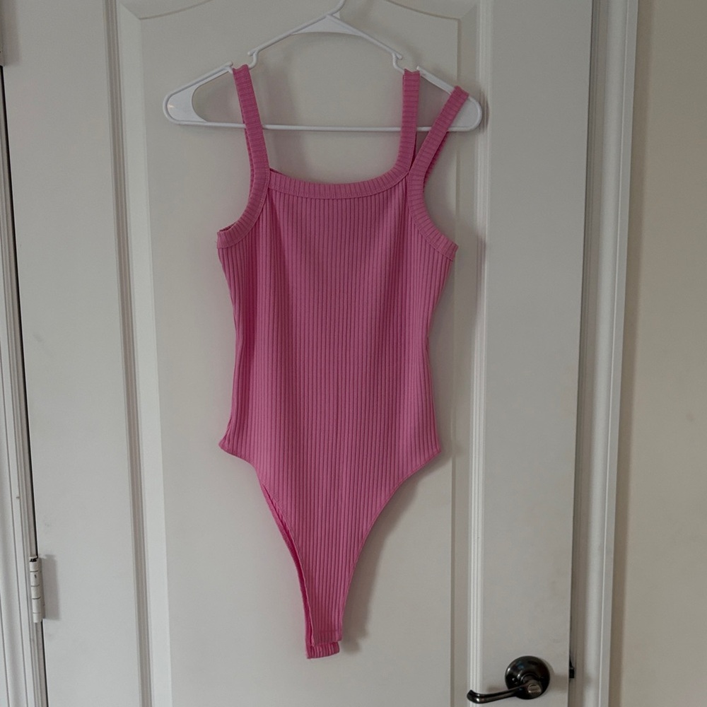 Pink Ribbed One Piece